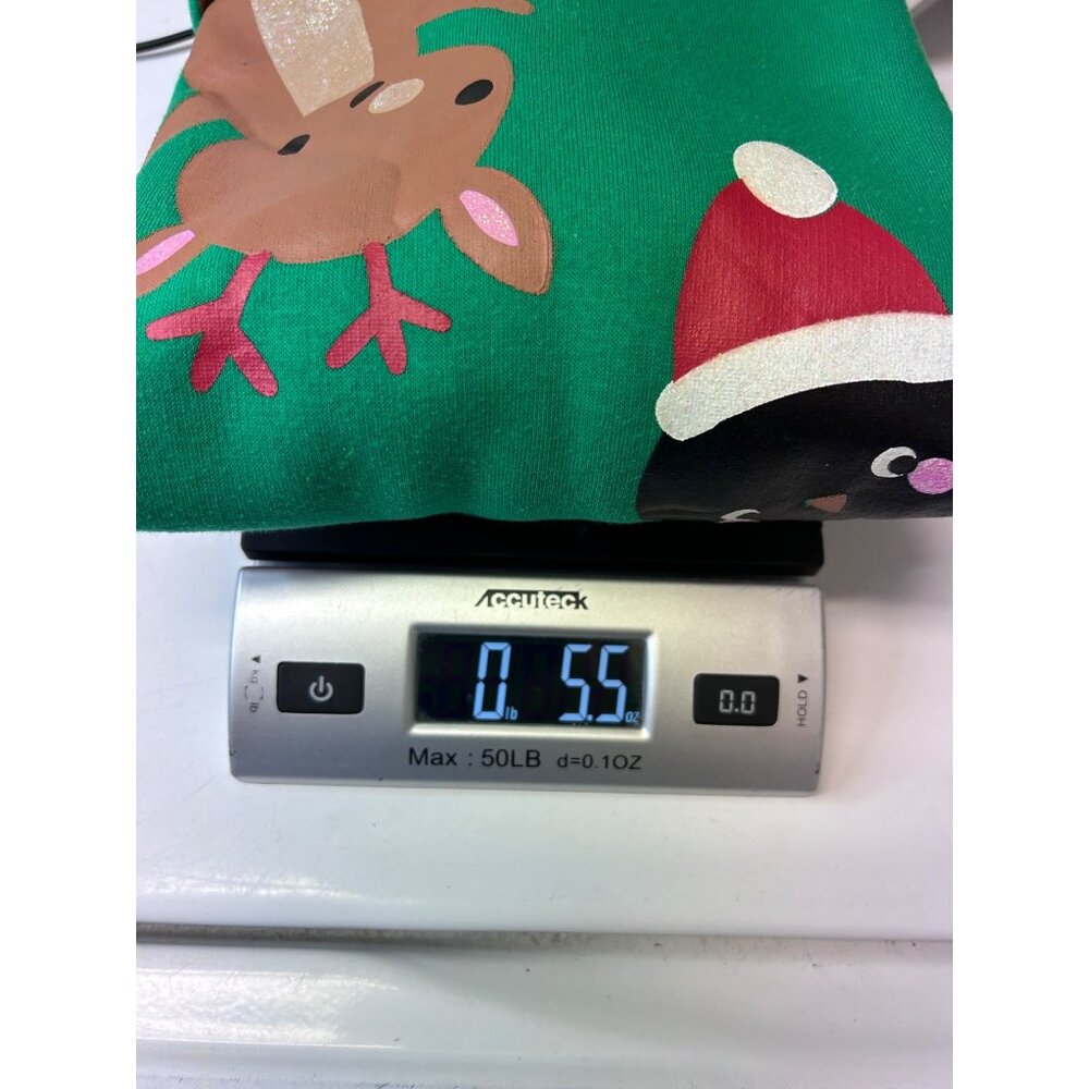 H&M Kids Green Christmas Sweatshirt Santa Penguin Reindeer Novelty Ugly Sweater - Picture 8 of 8